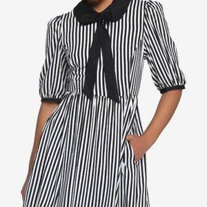 NWT - Black & White Stripe Bow Retro Dress